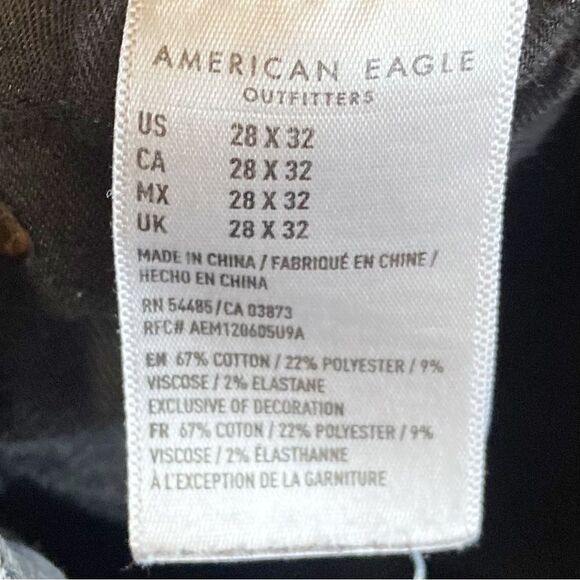 American Eagle Outfitters Men’s Black Destroyed Slim Jeans | Size 28x32 - Picture 7 of 7